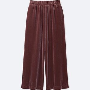 Uniqlo Wide leg Red Velvet pants size s